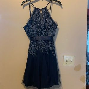 Navy short prom dress